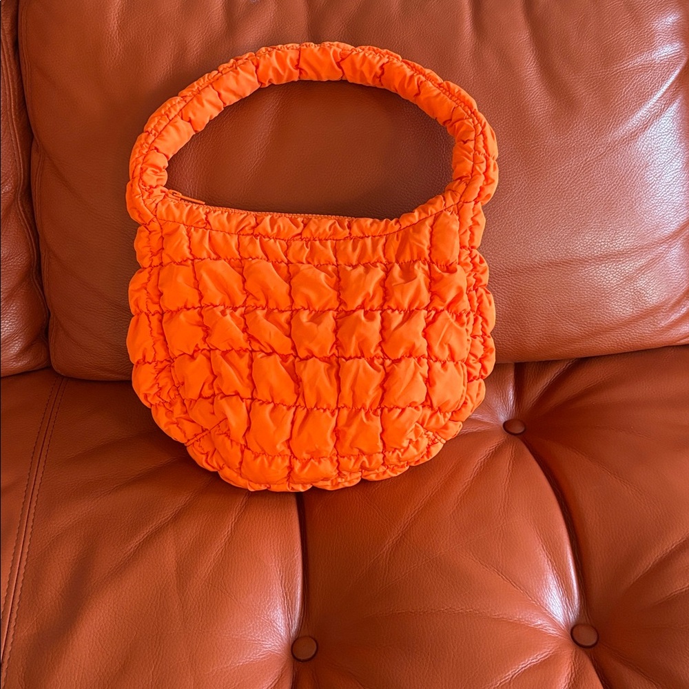 COS Orange Quilted Puffy Bag - Picture 4 of 7
